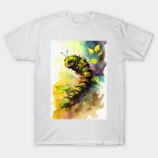 Caterpillar watercolor art T-Shirt